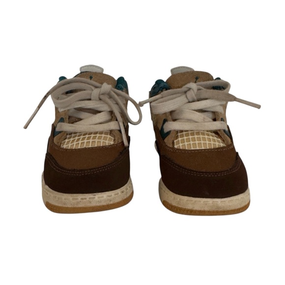 Jordan Toddler Sneakers Size 7C Brown Tan Teal Lace Up Shoes - Picture 7 of 9